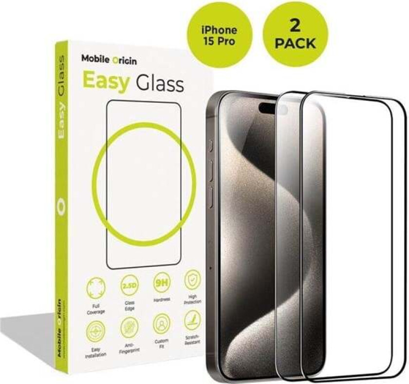 EasyGlass iPhone 15 Pro 2 pack