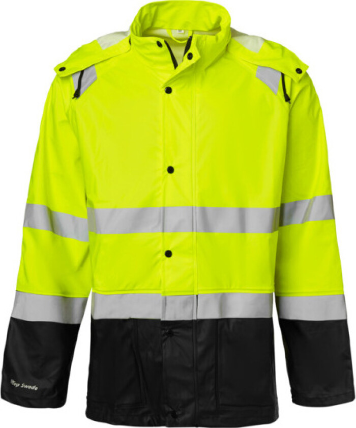 Regnjakke 180 hi-vis gul/sort,xs
