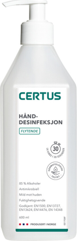 Hånddesinfeksjon flytende 85% 600m