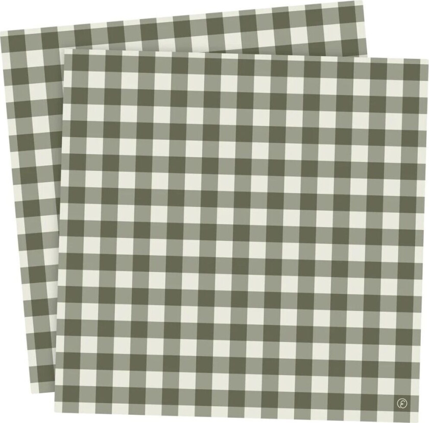 serviett, rutete 33x33 cm 20 st Grønn-lysegrå