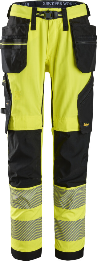 High-vis stretchbukse med hylsterlommer, klasse 2