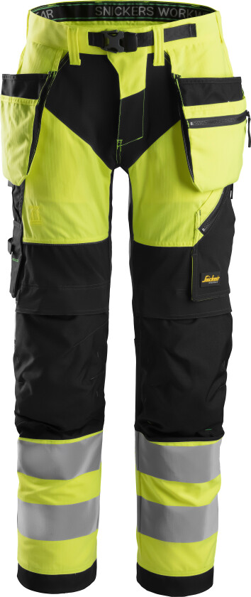 High-vis arbeidsbukse med hylsterlommer, klasse 2