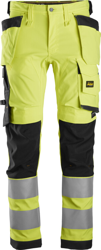 Allroundwork, high-vis stretchbukse med hylsterlommer, klasse 2
