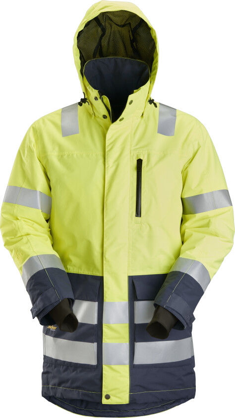 High-vis vanntett parkas, klasse 3