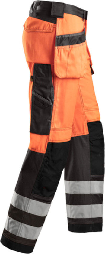 High-vis arbeidsbukse med hylsterlommer, klasse 2