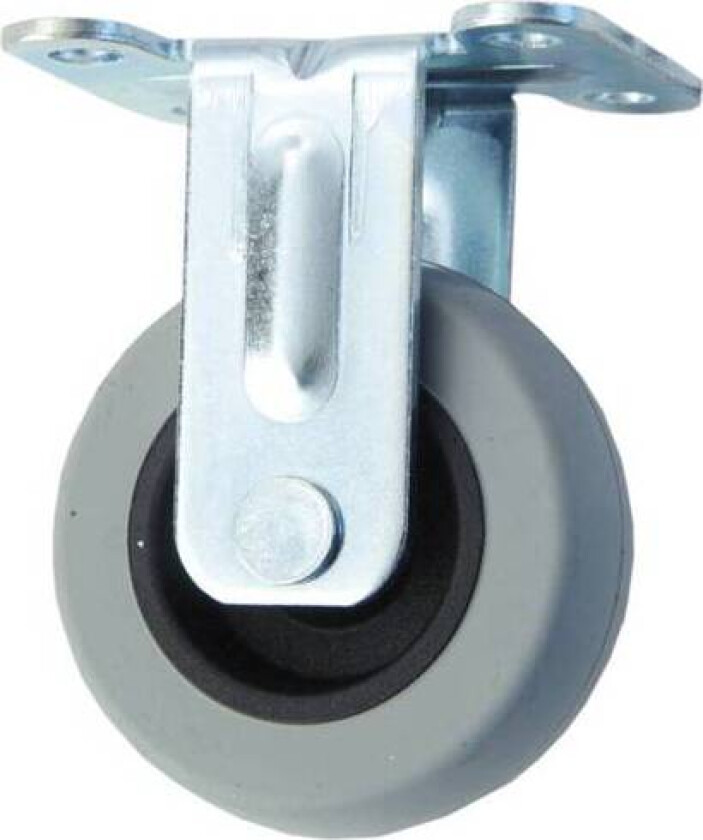 Møbelhjul fast gummi grå 50mm