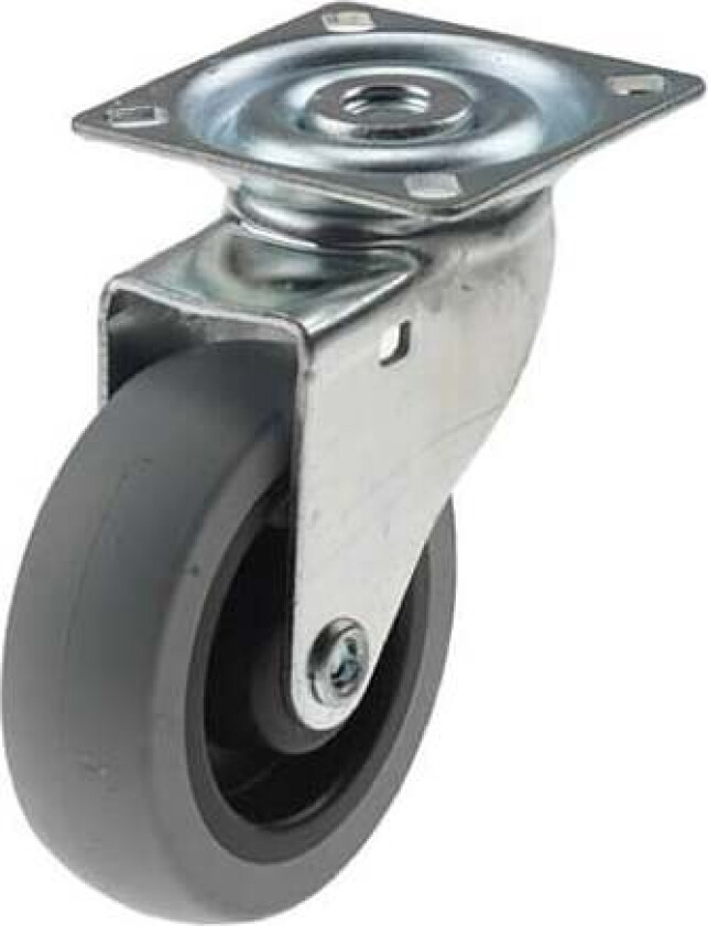 Møbelhjul grå gummi 75mm