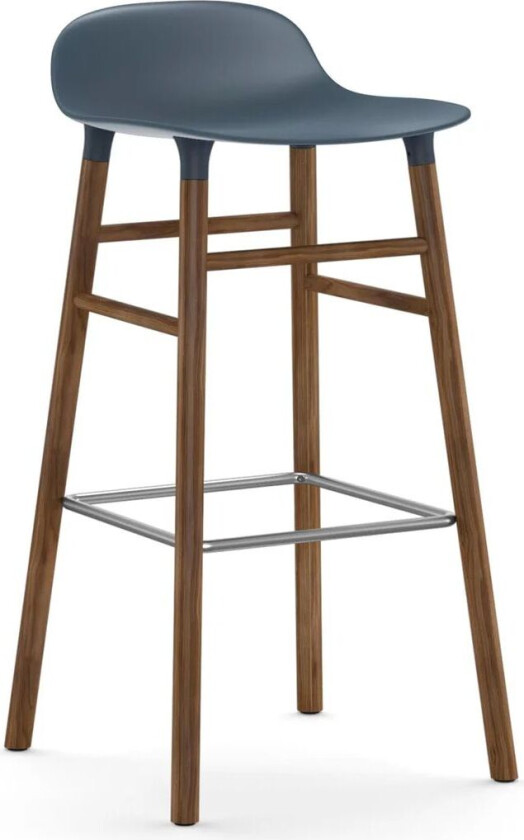Form Chair barstol valnøttben blå