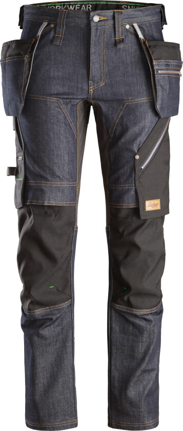 Flexiwork+, arbeidsbukse denim med hylsterlommer