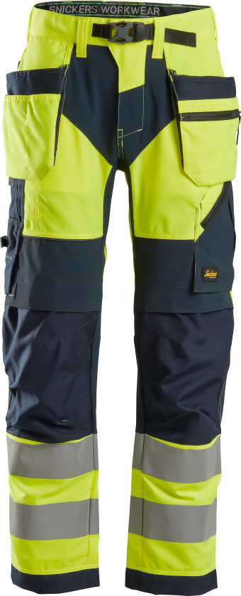 High-vis arbeidsbukse med hylsterlommer, klasse 2
