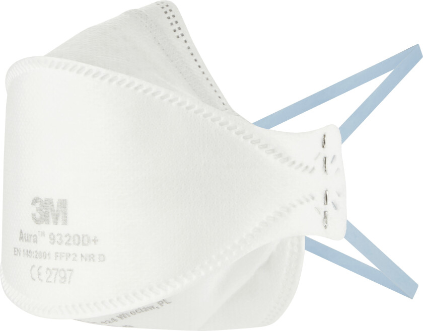 3m™ 9320d+ aura™ støvmaske til engangsbruk, ffp2, ikke-ventilert, 5/pakke