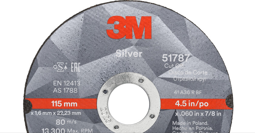 3m™ silver kappeskive, t41, 100 mm x 1 mm x 9.53 mm