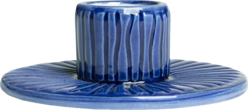 Stripes lysestake Ø 8 cm Blå