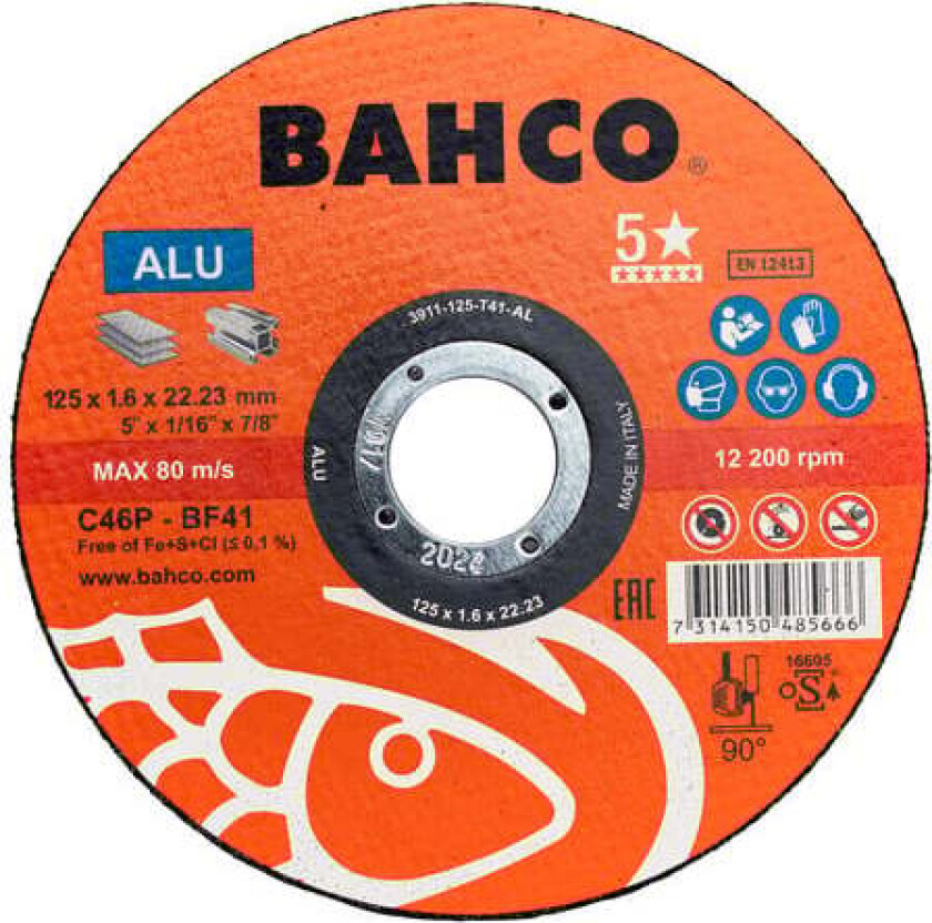 Kappeskive 115x1.6 c46p alu