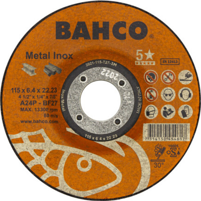 Slipeskive 180x6.5 a24p in me