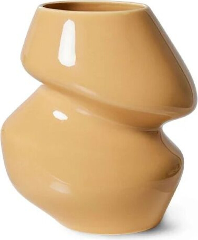 Ceramic organic vase small 19 cm Cappuccino