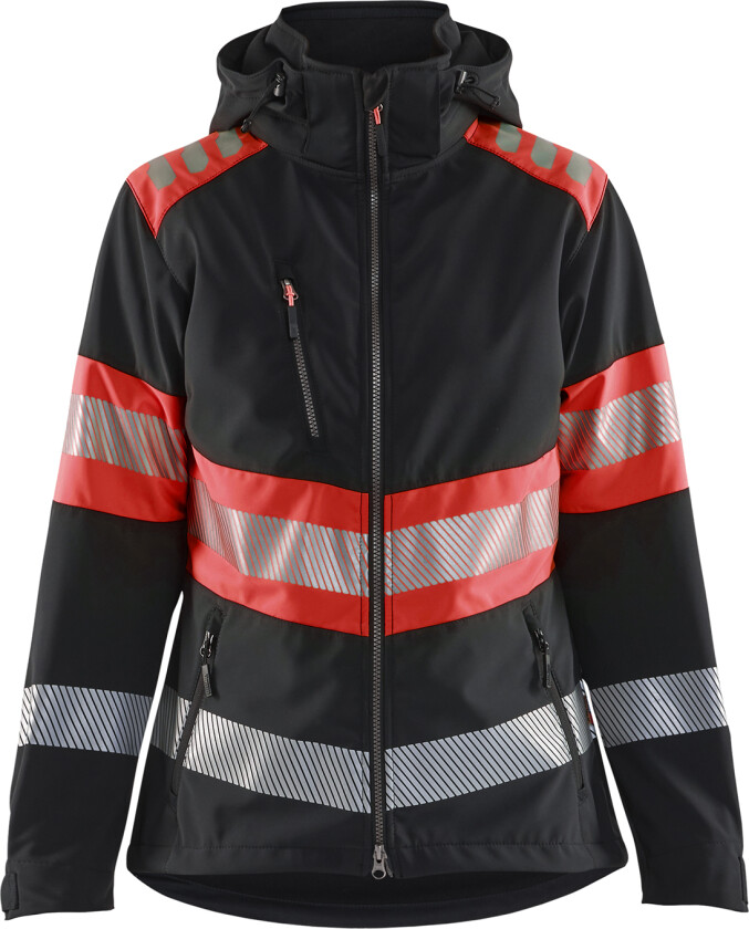 Hivis jacket class 1 women´s svart/varselrød