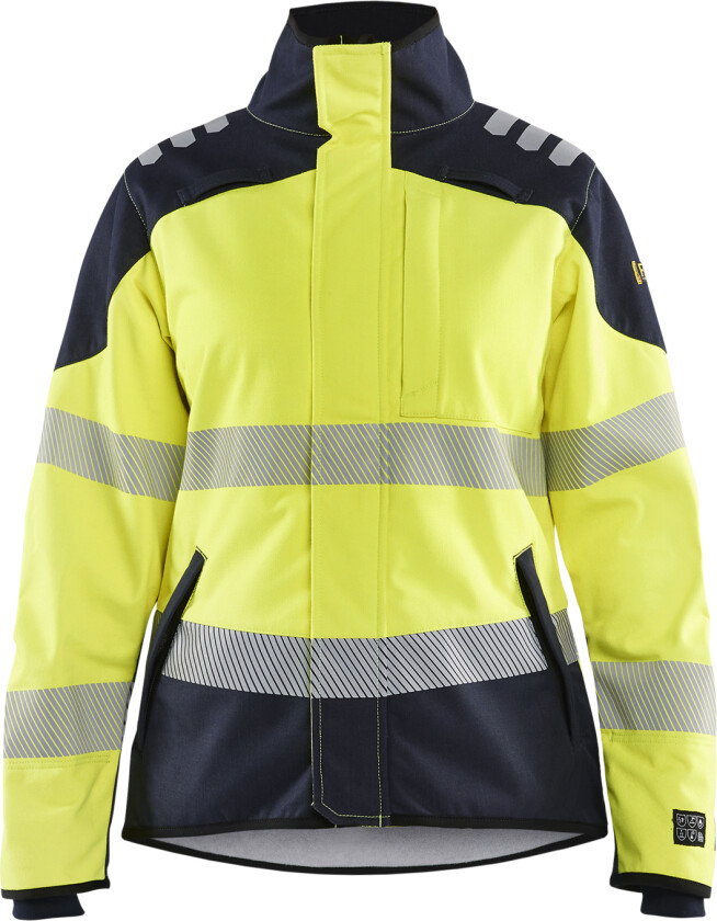 Multinorm ladies softshell gul/marineblå