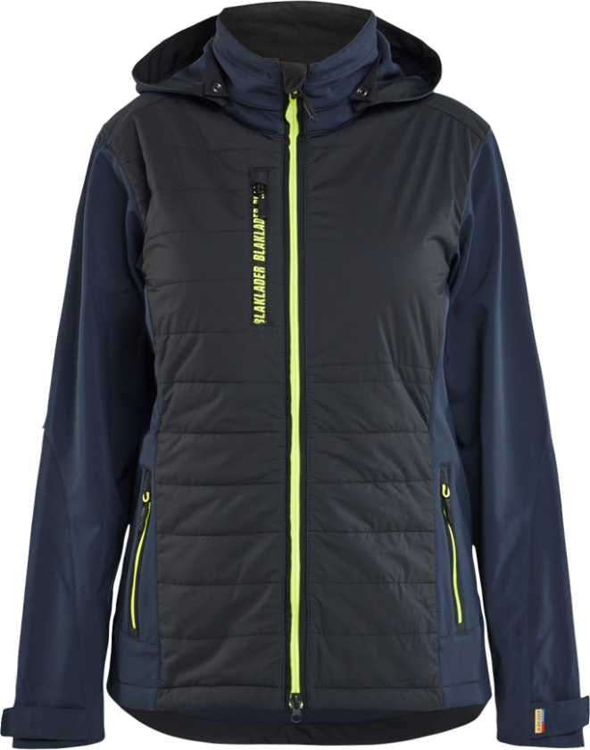 Hybridjakke – Slitesterk og Varm ( 811519249, Marine/Gul, Dame, 1 Stykk, størrelse- XXL)