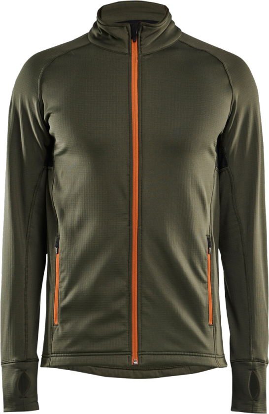 Fleecejakke – Beskytter Mot Vind ( 811519293, Grønn/Rød, 1 Stykk, størrelse-3XL )