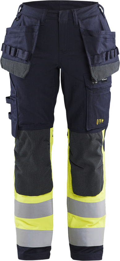 Arbeidsbukse – Flammehemmende, Høy Slitestyrke ( 811515992, Marine/Gul, Dame, 1 Stykk, størrelse- 42)