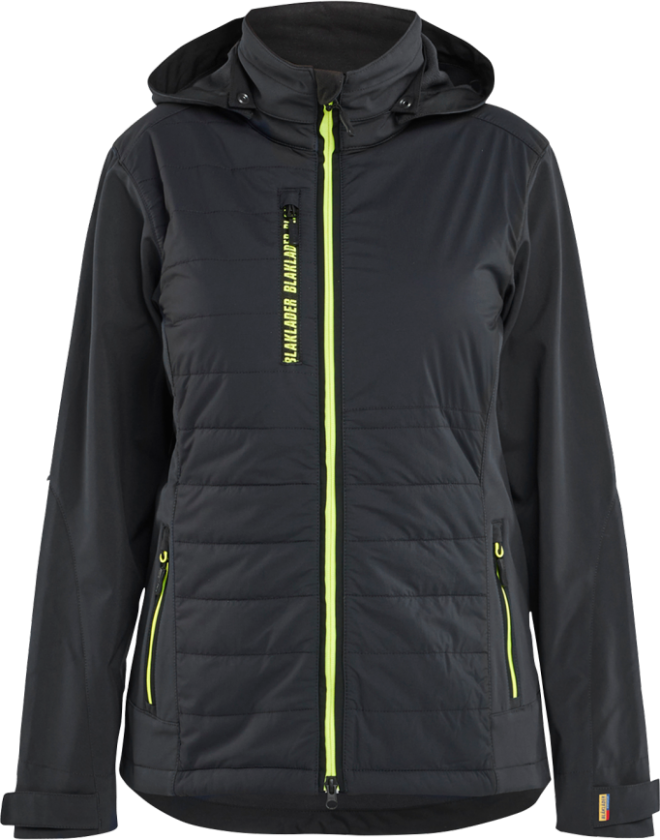 Hybridjakke – Slitesterk, Vanntett ( 811519260, Svart/Gul, Dame, 1 Stykk, størrelse- M)