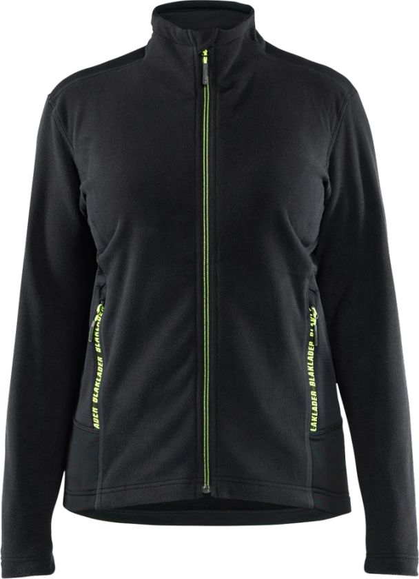 Fleecejakke – Komfortabel og Vindbeskyttelse ( 811519488, Svart/Gul, 1 Stykk, størrelse-L )