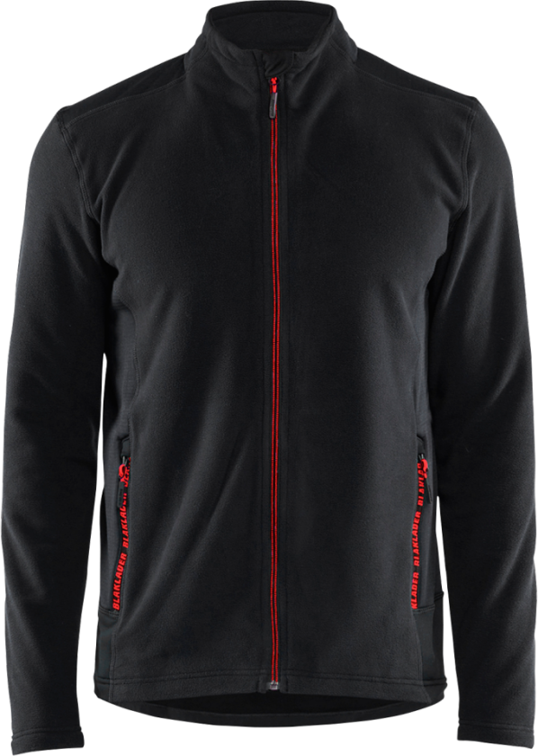 Fleecejakke – Komfortabel og Vindbeskyttelse ( 811519459, Svart/Rød, 1 Stykk, størrelse-XL )