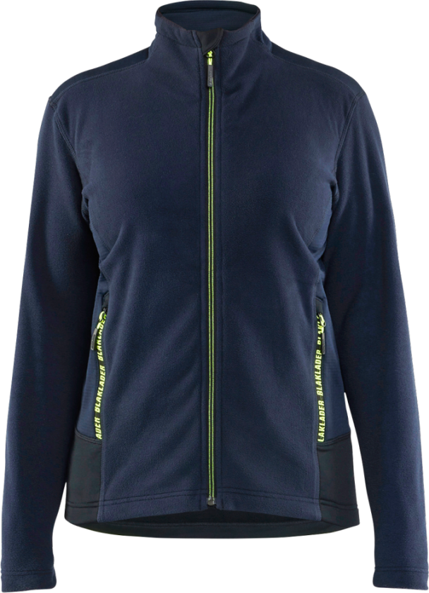 Fleecejakke – Komfortabel og Vindbeskyttende ( 811519476, Marineblå/Gul, 1 Stykk, størrelse-2XL )