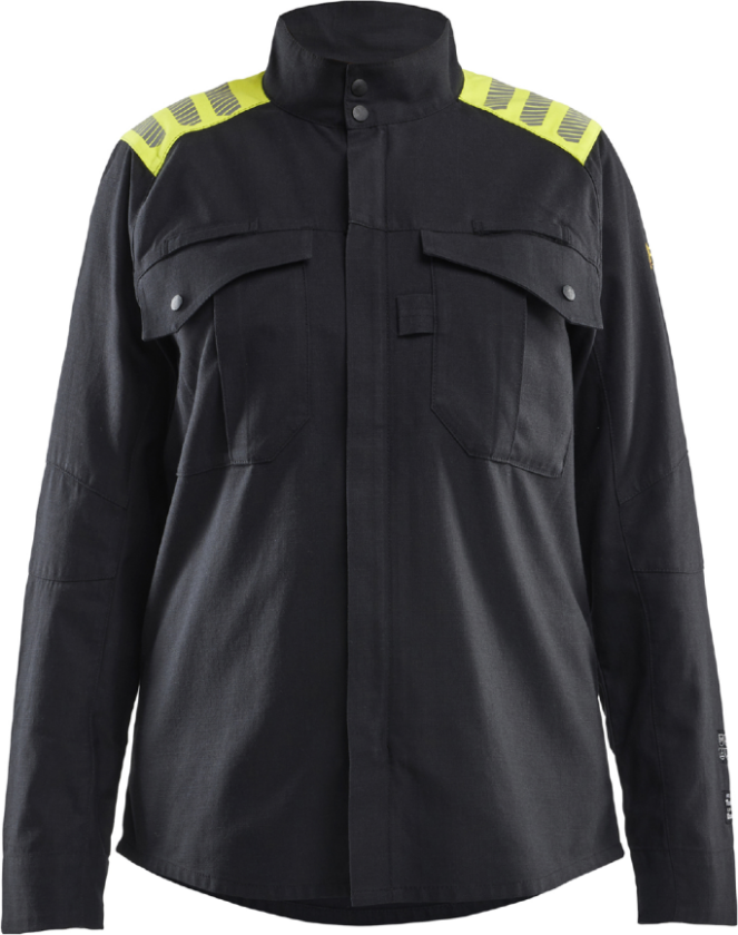 Jakke – Høy Synlighet, Flammehemmende ( 811518910, Svart/Gul, Dame, 1 Stykk, størrelse- 3XL)