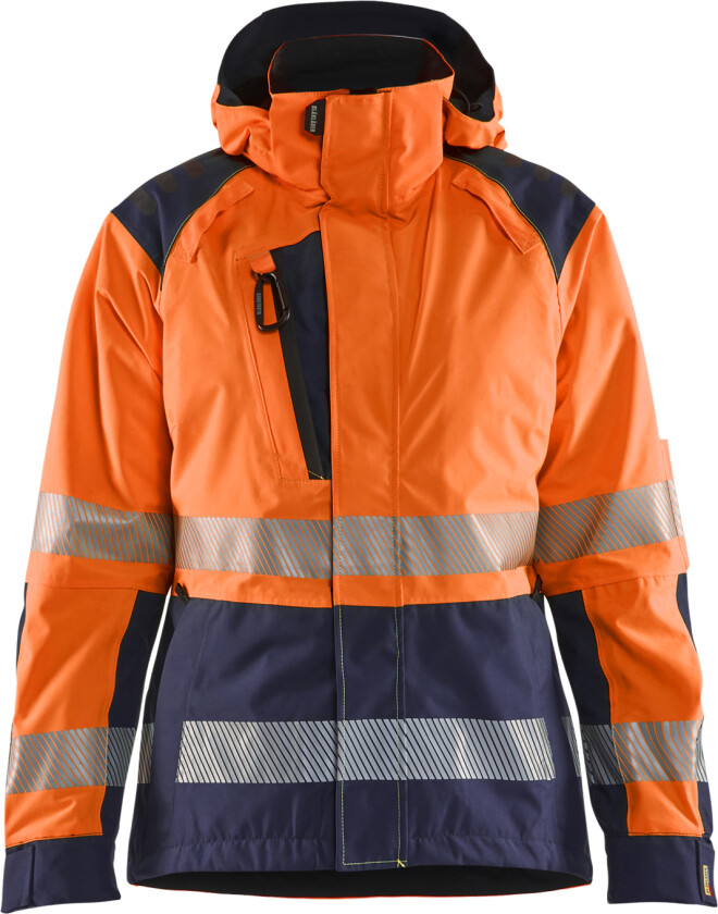 Hi-vis shell jacket women´s orange/marineblå