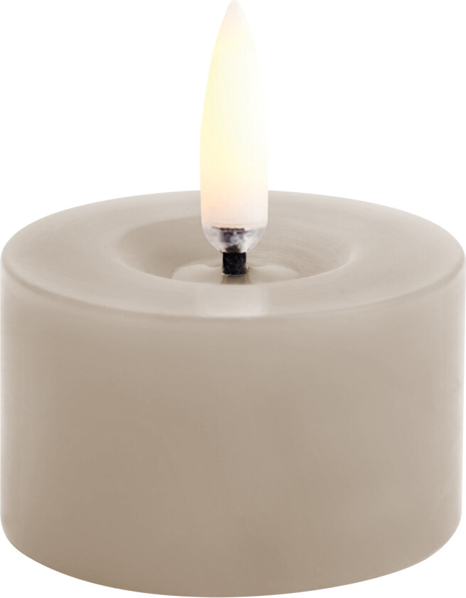 - LED pillar melted candle - Sandstone, Smooth - 5x2,8 cm (UL-PI-SAM0503)