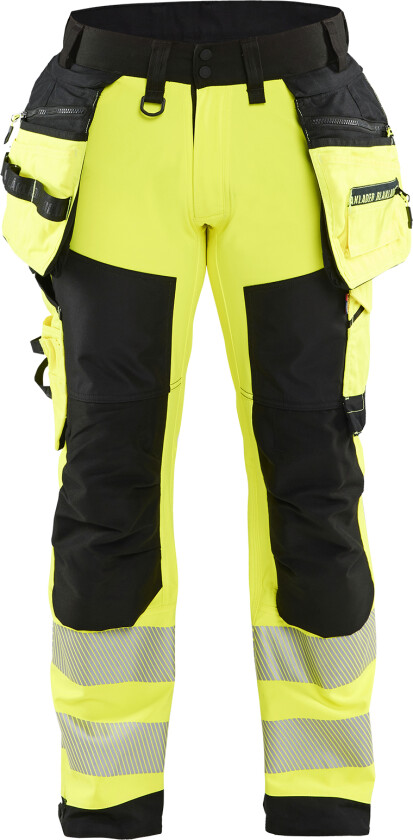 Varselbukse softshell gul/svart