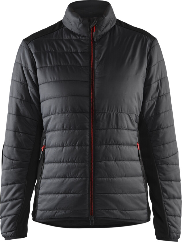 Jakke varmfôret dame svart/rød