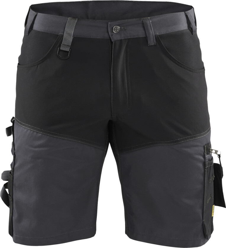 Håndverksshorts med stretch grå/svart