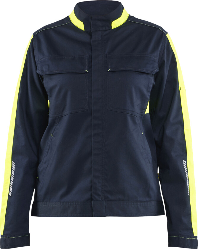 Industry jacket stretch women marineblå / hivis gul