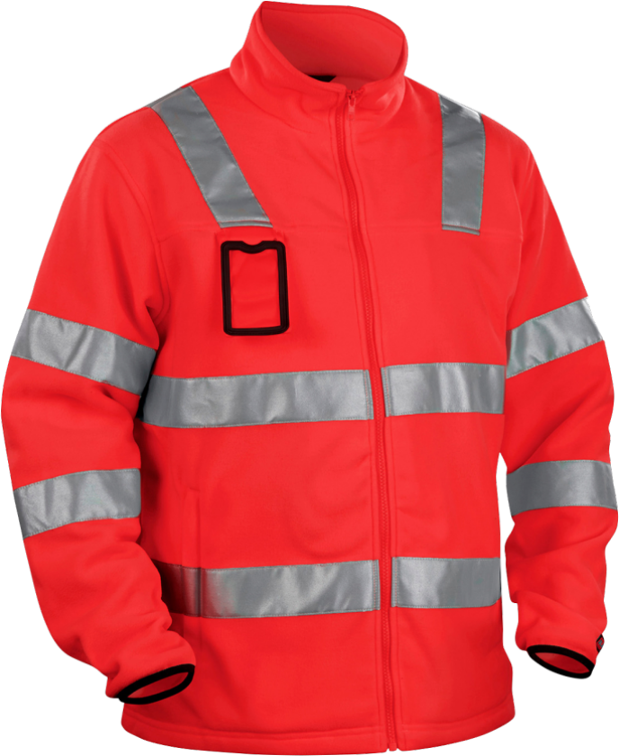 Fleecejakke – Høy Synlighet, Komfort ( 811500018, Rød, 1 Stykk, størrelse-XL )