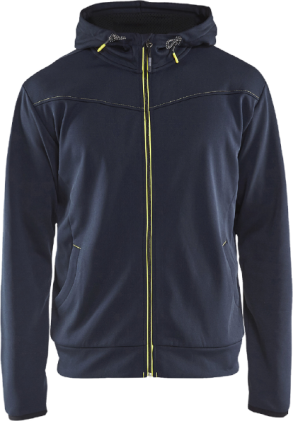 Genser – Fast Hette, Kengurulomme ( 811515347, Marine/Gul, 1 Stykk, størrelse-L )