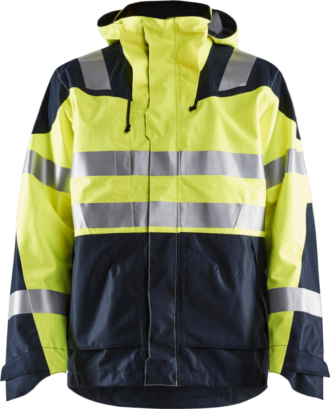 Skalljakke – Flammehemmende, Vannavvisende ( 811512288, Gul/Marine, 1 Stykk, størrelse-XS )
