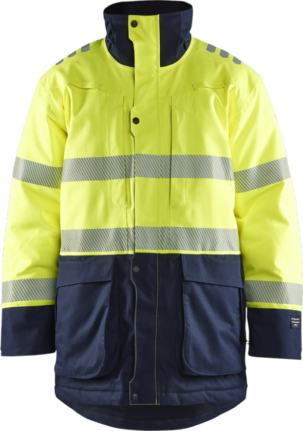 Vinterjakke – Flammehemmende, Vanntett ( 811517216, Gul/Marine, 1 Stykk, størrelse-XXL )