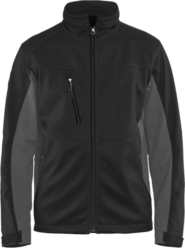 Softshell-Jakke – Vindtett, Pustende ( 811501856, Svart/Mørkegrå, 1 Stykk, størrelse-L )
