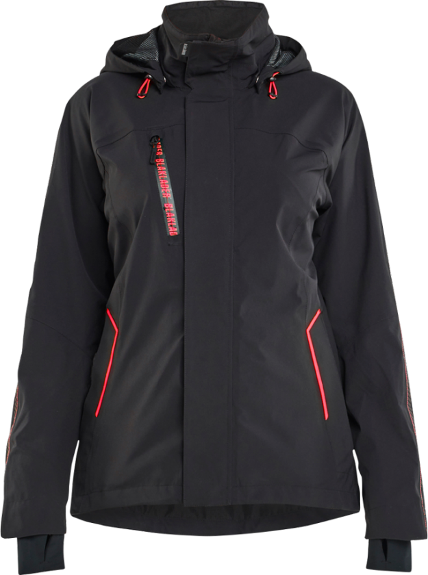 Skalljakke – Vind- og vanntett ( 811518998, Svart/Rød, Dame, 1 Stykk, størrelse- 3XL)