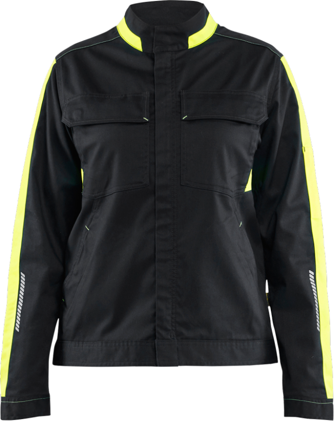 Jakke – Ripefri, Høy Synlighet ( 811519092, Svart/Gul, Dame, 1 Stykk, størrelse- XXL)