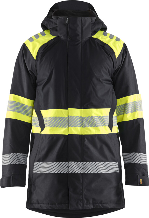 Hi-vis winter parka class1 svart/gul