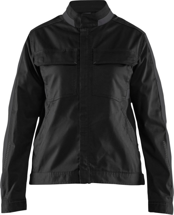 Jakke – Ripefri, Komfortabel Stretch ( 811519107, Svart/Grå, Dame, 1 Stykk, størrelse- 3XL)