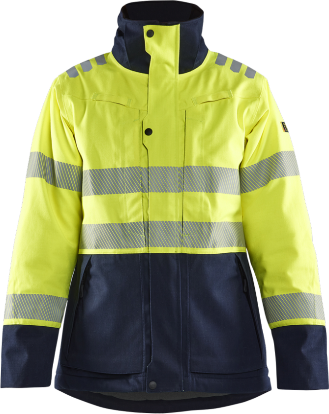 Vinterjakke – Flammehemmende, Varmfôret ( 811516953, Gul/Marine, Dame, 1 Stykk, størrelse- XXL)
