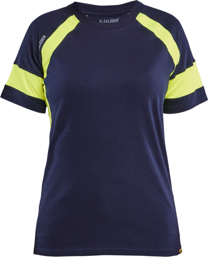 T-skjorte – Komfort og Synlighet ( 811518610, Marine/Gul, Dame, 1 Stykk, størrelse- 3XL)