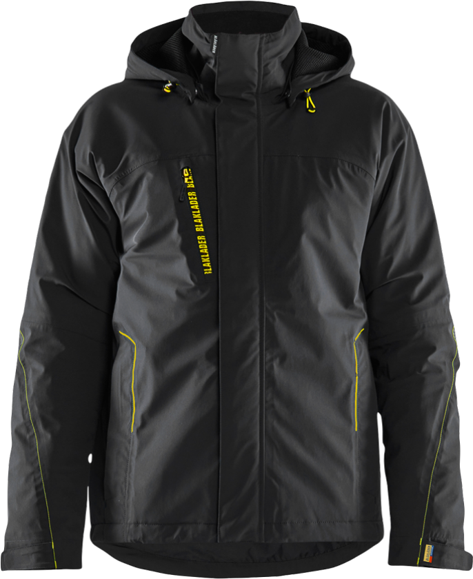 Vinterjakke – Vanntett, vindtett ( 811519169, Svart/Gul, 1 Stykk, størrelse-3XL )