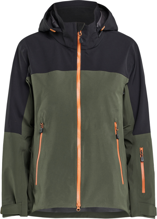 Jakke – Vanntett, Vindtett, Pustende ( 811519226, Grønn/Rust, Dame, 1 Stykk, størrelse- L)