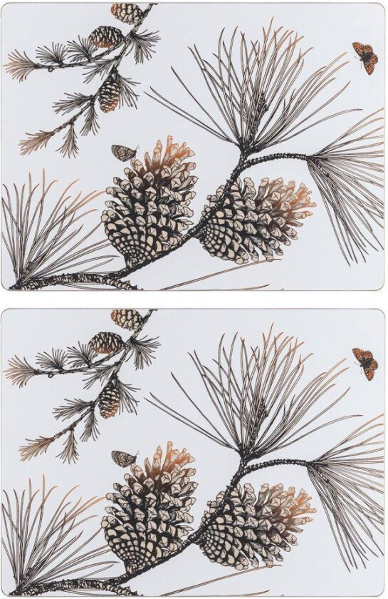 Pine Cone spisebrikke 2-pakn. Cotton white